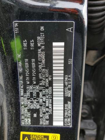 5TDJKRFH4FS110006 - 2015 TOYOTA HIGHLANDER XLE BLACK photo 13