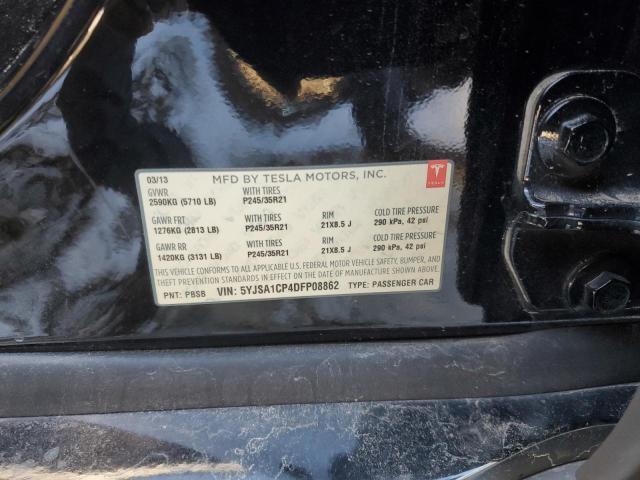 5YJSA1CP4DFP08862 - 2013 TESLA MODEL S BLACK photo 12