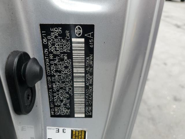 JTKJF5C74C3026525 - 2012 TOYOTA SCION TC ვერცხლისფერი ფოტო 12