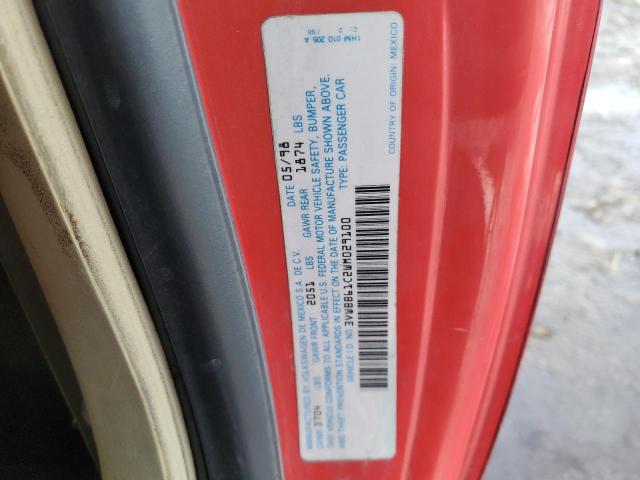 3VWBB61C2WM029100 - 1998 VOLKSWAGEN NEW BEETLE RED photo 12