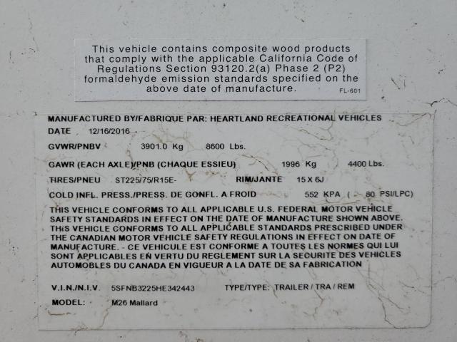 5SFNB3225HE342443 - 2017 HEARTLAND MALLARD 双色 照片 10