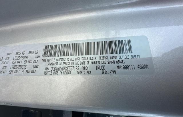 3C6TRVNGXKE557103 - 2019 RAM PROMASTER 1500 STANDARD SILVER photo 10