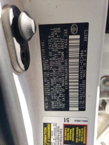4T1B11HK0JU675645 - 2018 TOYOTA CAMRY L 白色 照片 13