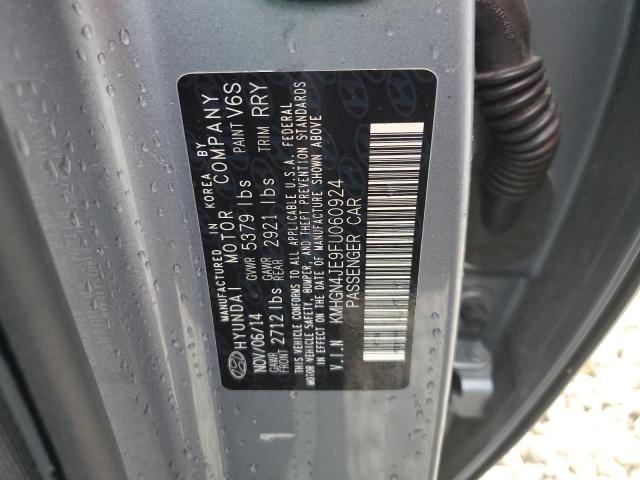 KMHGN4JE9FU060924 - 2015 HYUNDAI GENESIS 3.8L ნაცრისფერი ფოტო 12