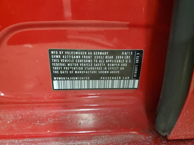 WVWDB7AJ4DW134153 - 2013 VOLKSWAGEN GOLF Կարմիր լուսանկար 12