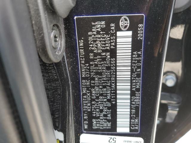 4T1T11AKXRU256566 - 2024 TOYOTA CAMRY SE NIGHT SHADE BLACK photo 12