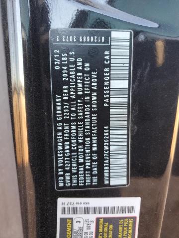 WVWBB7AJ7CW302664 - 2012 VOLKSWAGEN GOLF Qara foto 12