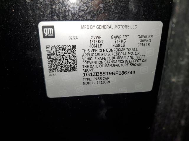 1G1ZB5ST9RF186744 - 2024 CHEVROLET MALIBU LS Черный фото 12