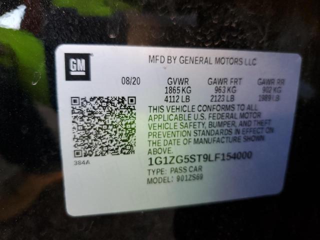 1G1ZG5ST9LF154000 - 2020 CHEVROLET MALIBU RS 黑色 照片 12