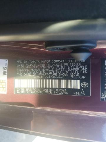 JTKDE177470163426 - 2007 TOYOTA SCION TC 勃艮第红 照片 12