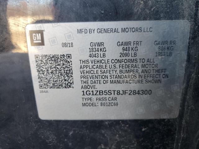 1G1ZB5ST8JF284300 - 2018 CHEVROLET MALIBU LS 黑色 照片 12