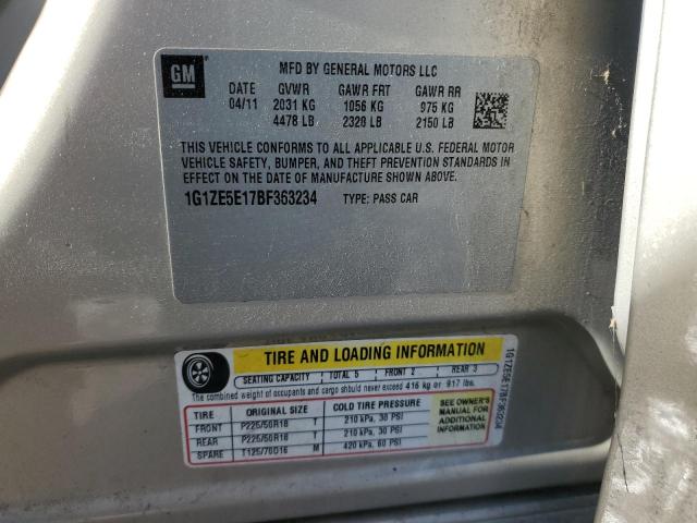 1G1ZE5E17BF363234 - 2011 CHEVROLET MALIBU LTZ TAN photo 12