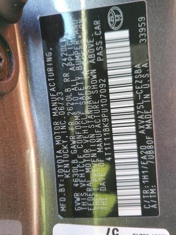 4T1T11BK9PU107092 - 2023 TOYOTA CAMRY SE NIGHT SHADE GRAY photo 12