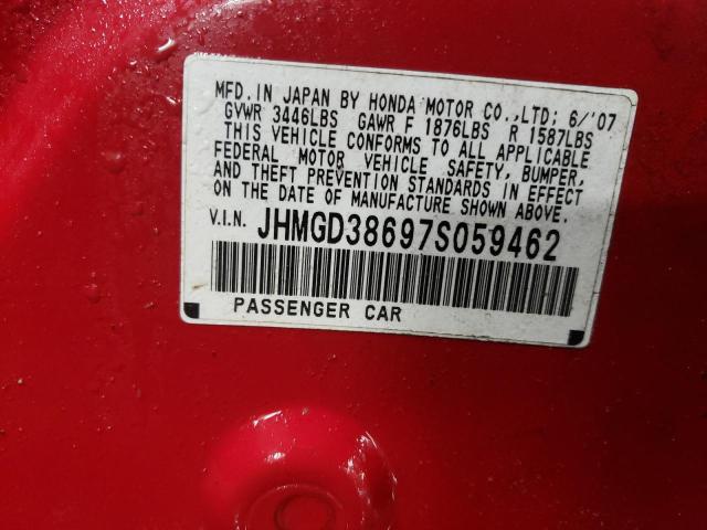 JHMGD38697S059462 - 2007 HONDA FIT S 红色 照片 13