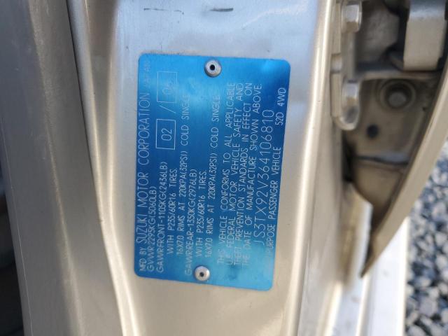 JS3TX92V364106810 - 2006 SUZUKI XL7 BEIGE photo 12