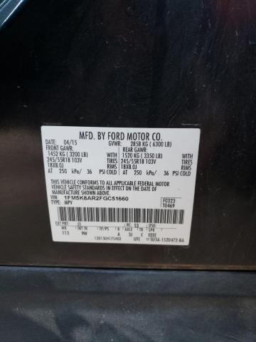 1FM5K8AR2FGC51660 - 2015 FORD EXPLORER POLICE INTERCEPTOR 黑色 照片 13