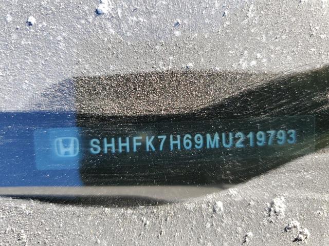 SHHFK7H69MU219793 - 2021 HONDA CIVIC EX Մոխրագույն լուսանկար 12