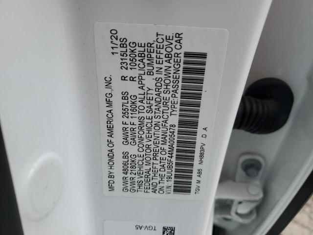 19UUB5F44MA005478 - 2021 ACURA TLX TECHNOLOGY 白色 照片 12