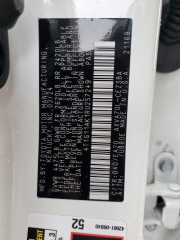 4T1G11AK1RU257249 - 2024 TOYOTA CAMRY SE NIGHT SHADE WHITE photo 13