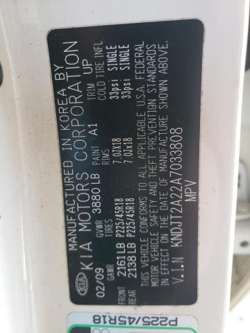 KNDJT2A22A7033808 - 2010 KIA SOUL + TAN photo 12