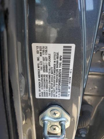 5J6TF3H58DL002574 - 2013 HONDA CROSSTOUR EXL ვერცხლისფერი ფოტო 12