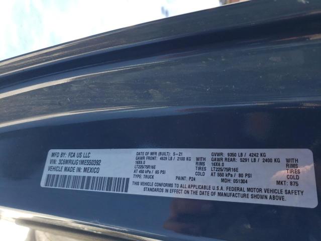 3C6MRVJG1ME550392 - 2021 RAM PROMASTER 3500 HIGH ლურჯი ფოტო 13