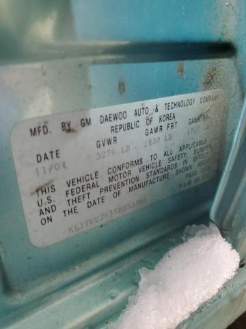 KL1TD62615B353355 - 2005 CHEVROLET AVEO BASE Mavi foto 12