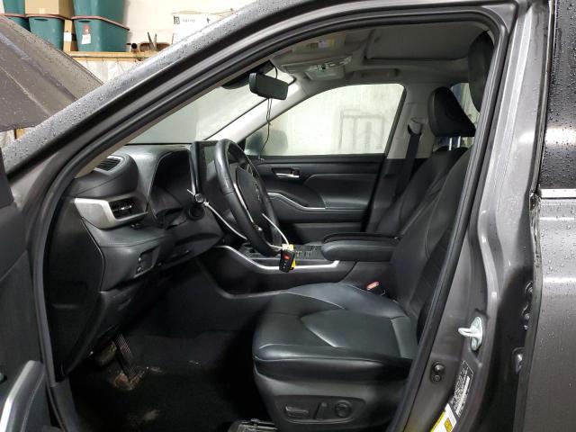 5TDGZRBH2NS257838 - 2022 TOYOTA HIGHLANDER XLE CHARCOAL photo 7