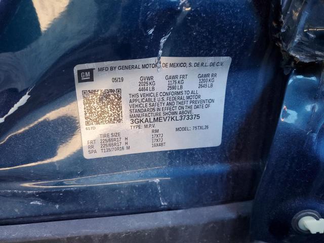 3GKALMEV7KL373375 - 2019 GMC TERRAIN SLE ლურჯი ფოტო 12