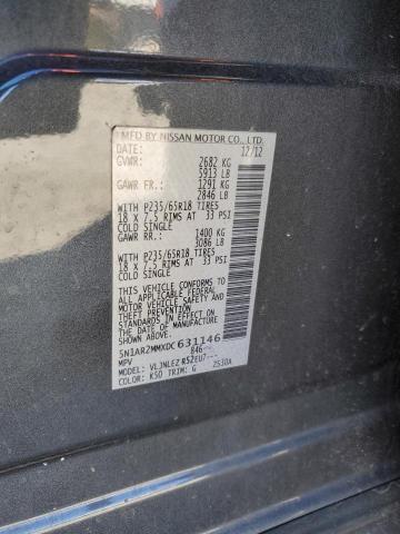 5N1AR2MMXDC631146 - 2013 NISSAN PATHFINDER S GRAY photo 13