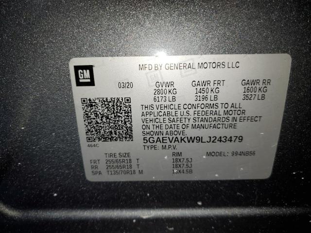 5GAEVAKW9LJ243479 - 2020 BUICK ENCLAVE ESSENCE ნაცრისფერი ფოტო 13