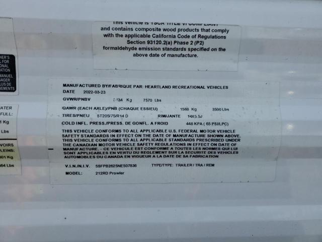 5SFPB2625NE507836 - 2022 HEARTLAND GATEWAY 双色 照片 10