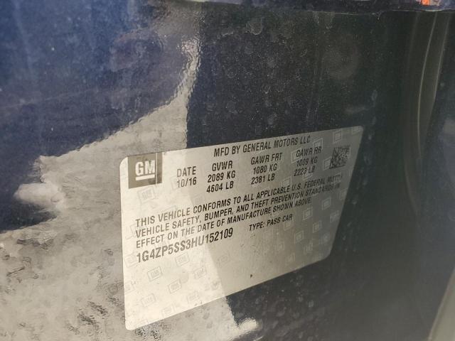 1G4ZP5SS3HU152109 - 2017 BUICK LACROSSE ESSENCE BLUE photo 12