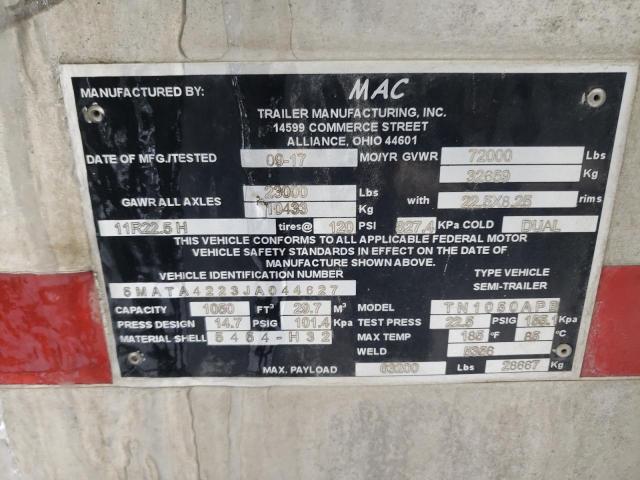 5MATA4223JA044627 - 2018 UTILITY TRAILER SILVER photo 10