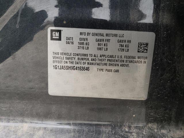 1G1JA5SH9G4163646 - 2016 CHEVROLET SONIC LS CHARCOAL photo 12