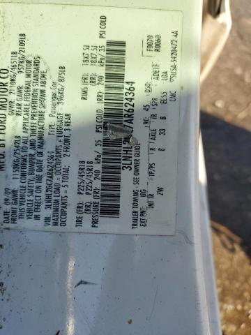 3LNHL2GC7AR624364 - 2010 LINCOLN MKZ WHITE photo 12