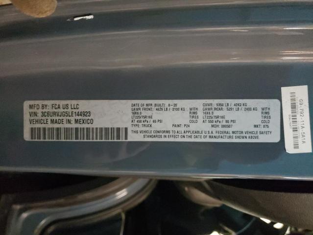 3C6URVJG5LE144923 - 2020 RAM PROMASTER 3500 HIGH ნაცრისფერი ფოტო 13