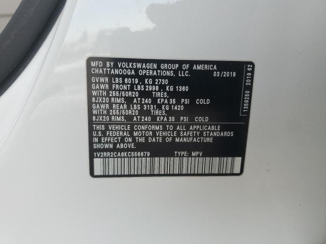 1V2RR2CA6KC556679 - 2019 VOLKSWAGEN ATLAS SEL Ağ foto 13
