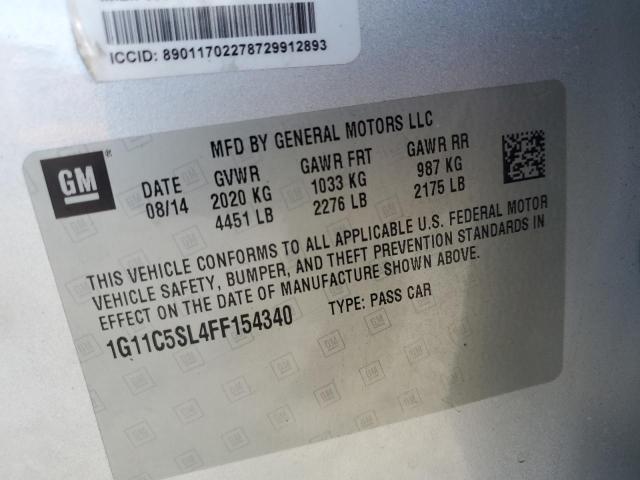 1G11C5SL4FF154340 - 2015 CHEVROLET MALIBU 1LT SILVER photo 13