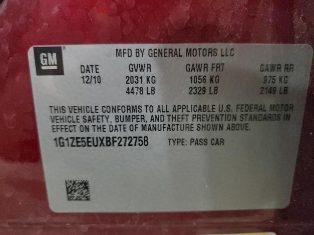 1G1ZE5EUXBF272758 - 2011 CHEVROLET MALIBU LTZ 栗色 照片 12