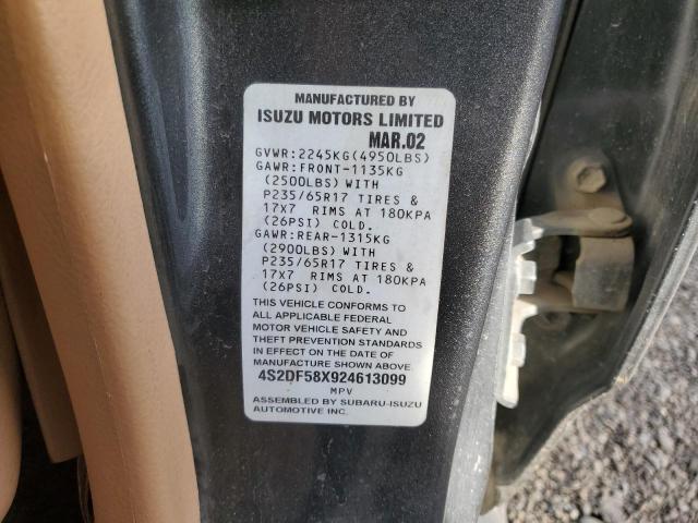 4S2DF58X924613099 - 2002 ISUZU AXIOM XS Boz foto 13