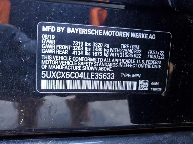 5UXCX6C04LLE35633 - 2020 BMW X7 M50I BLACK photo 13