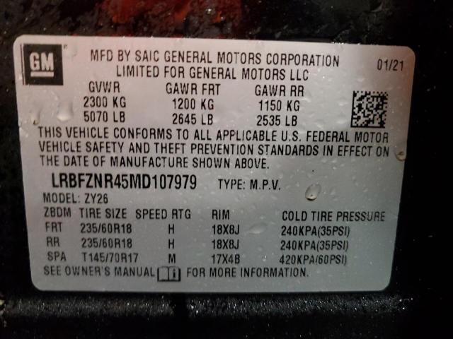 LRBFZNR45MD107979 - 2021 BUICK ENVISION ESSENCE Սև լուսանկար 14