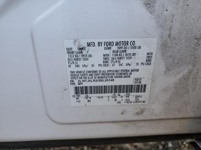 2LMTJ6LR2GBL26348 - 2016 LINCOLN MKX RESERVE WHITE photo 13