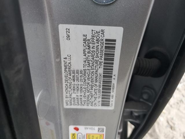 19UUB5F48NA005341 - 2022 ACURA TLX TECHNOLOGY SILVER photo 12