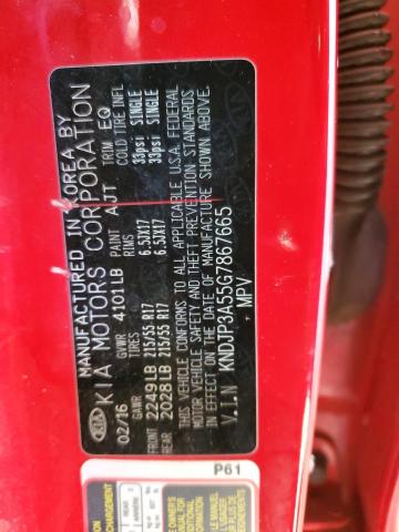 KNDJP3A55G7867665 - 2016 KIA SOUL + RED photo 13