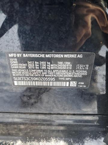 5UXTS3C59K0Z05595 - 2019 BMW X3 XDRIVEM40I BLACK photo 13