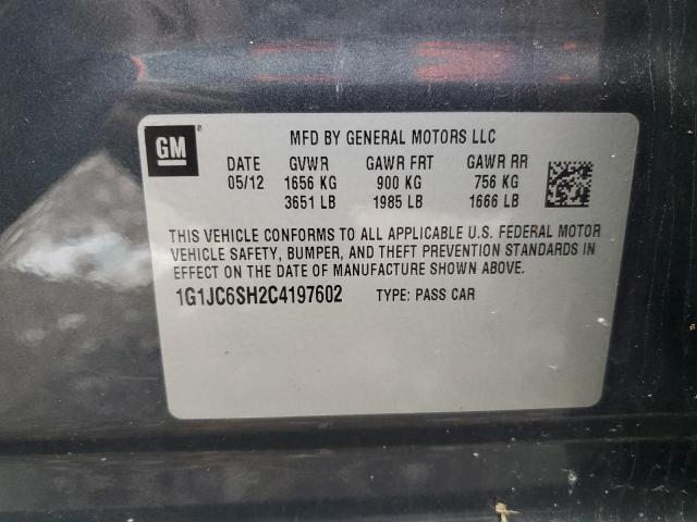 1G1JC6SH2C4197602 - 2012 CHEVROLET SONIC LT 石墨色 照片 12