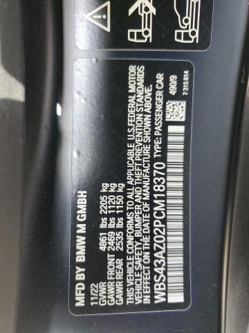 WBS43AZ02PCM18370 - 2023 BMW M4 COMPETITION BLACK photo 12