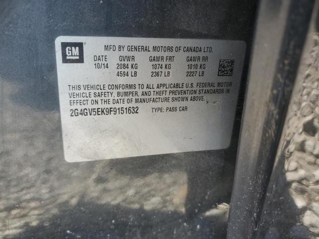 2G4GV5EK9F9151632 - 2015 BUICK REGAL 石墨色 照片 12